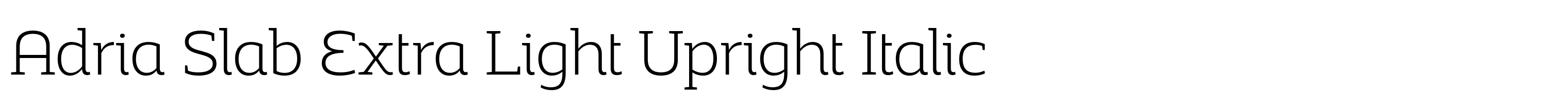 Adria Slab Extra Light Upright Italic
